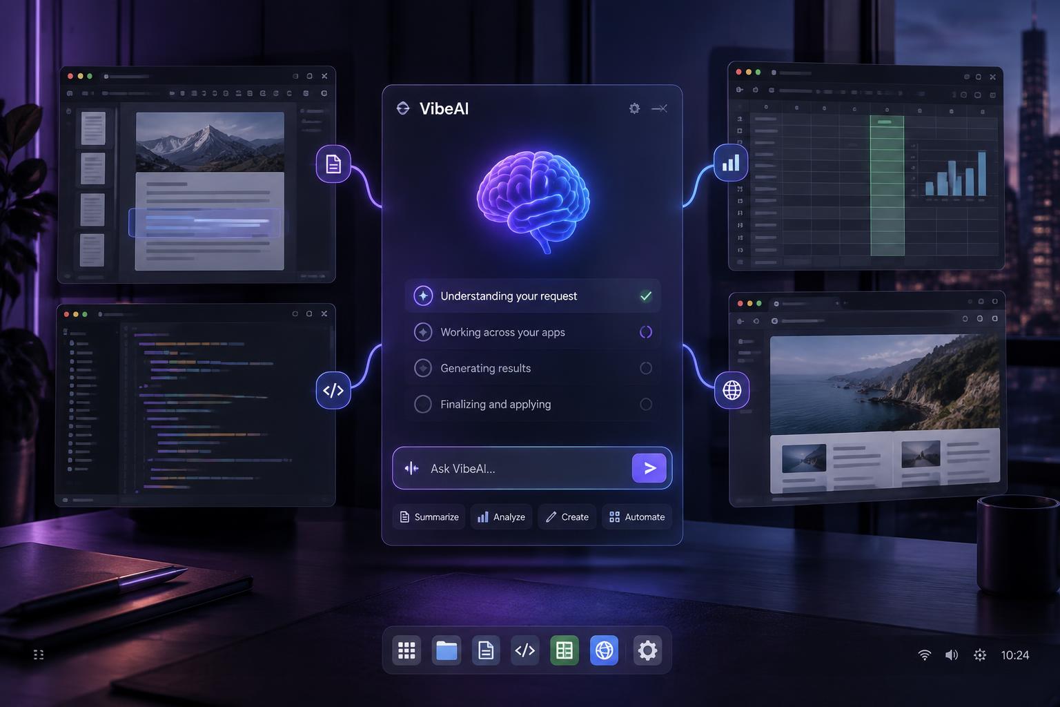 VibeAI interface showcase